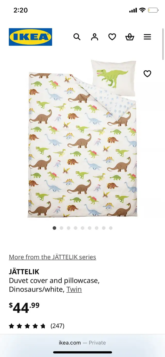 2 kids dinosaur duvet cover sets (twin) in Bedding in Ottawa - Image 2