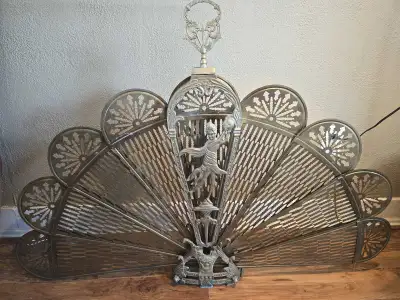 Gorgeous Fireplace in Good Vintage Condition. Has some petina and some wear due to age. 33"h x 11"w...