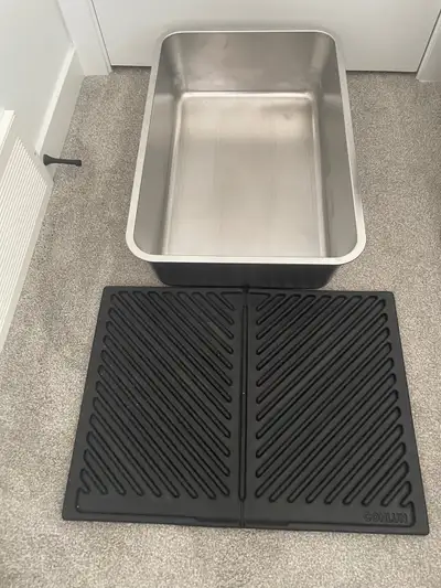 Cat Stainless Steel Litter Box, no mat, View more