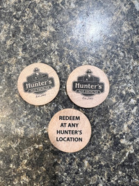 Drink tokens for Hunters Ale House