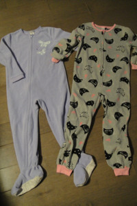 Lot 2 Carter's & George Baby Boy' 1 Pc Fleece Sleepwear  Size 4T