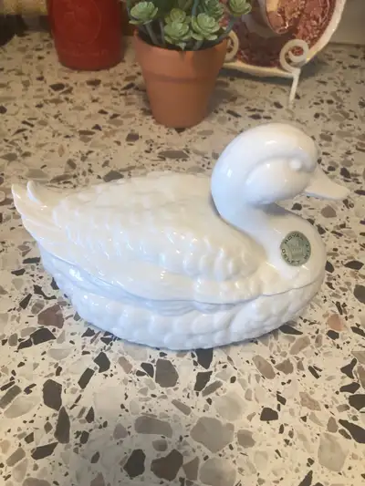 Lidded Mallard Duck Sugar Bowl or Trinket Dish, View more