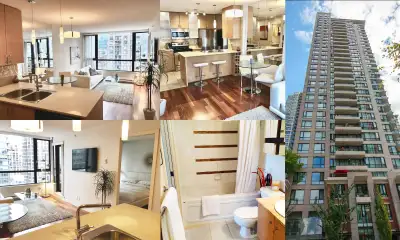 Enjoy your Vancouver stay in this stylish and fully furnished 1-bedroom + office suite in Yaletown,...