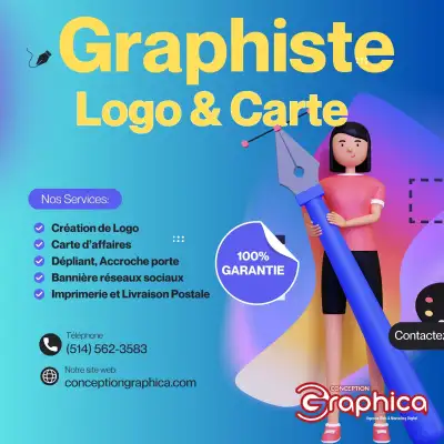Graphiste – Logo, Cartes d’affaires, Site web, Imprimerie, View more