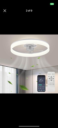 Upgraded 20‘’ Smart Ceiling Fan with Light, Low Profile Fan,, w 