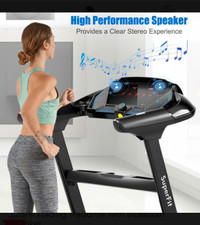 2.25 HP folding treadmill with bluetooth speaker
