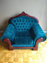 vintage armchair green/blue