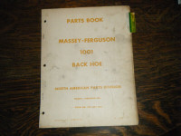 Massey Ferguson 1001 Backhoe  Parts Book
