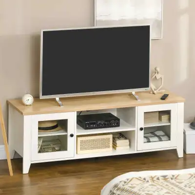 Wood TV cabinet, Fireplace TV Stand for TVs up to 60" , View more