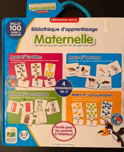 Bibliothèque d’apprentissage, pour niveau maternelle 4 catégories d’apprentissage ciblées : les addi...