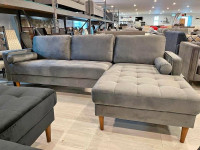 Sale on Brand New Velvet Sofa available in Grey, Blue and Black