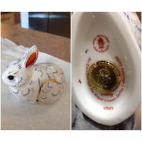 Royal Crown Derby "Bunny" Paperweight..Gold Stopper.Collectors