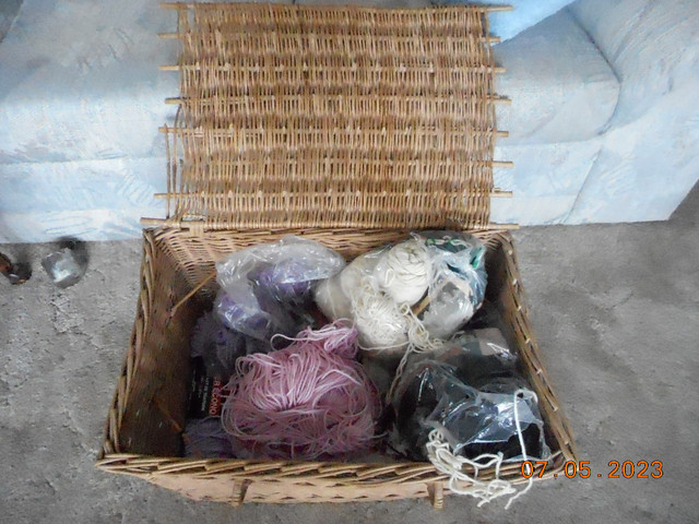 Knitting Yarn and Basket in Hobbies & Crafts in Abbotsford