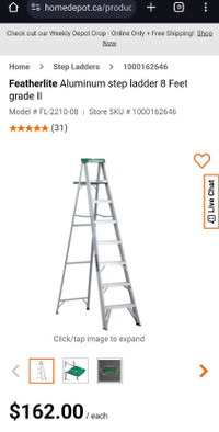Aluminum Ladder 8 ft. 225 lbs. load capacity 