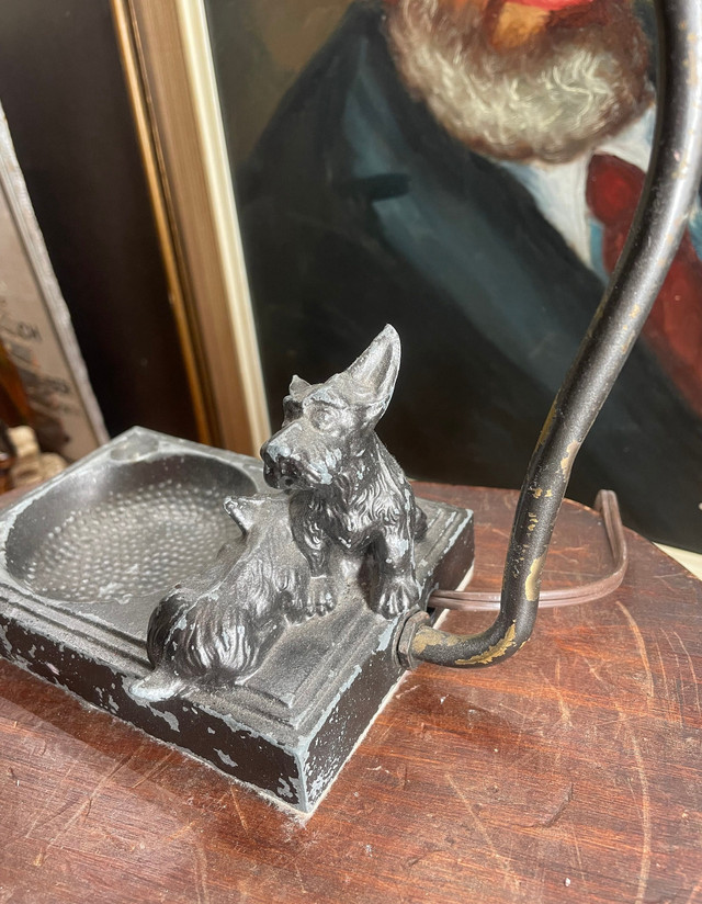 Art deco dog ashtray gooseneck table lamp in Arts & Collectibles in City of Toronto - Image 2