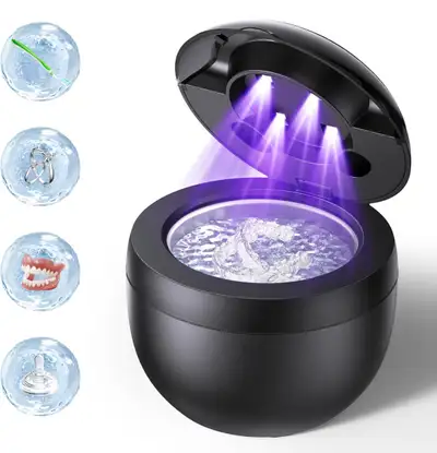Ultrasonic Retainer Cleaner, Retainer Cleaner Machine for Dentures, Mouth Guards, Braces, Toothbrush...