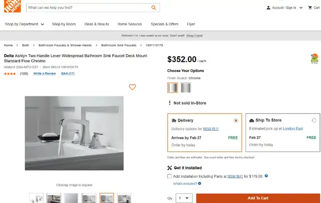 Brand New, Sealed Delta Chrome Bathroom Faucet For Sale in Plumbing, Sinks, Toilets & Showers in London - Image 6