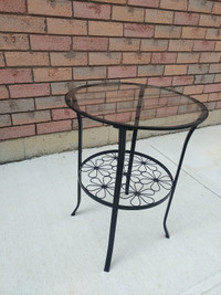 Glass top metal table - delivery available