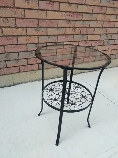Glass top metal table - delivery available, View more