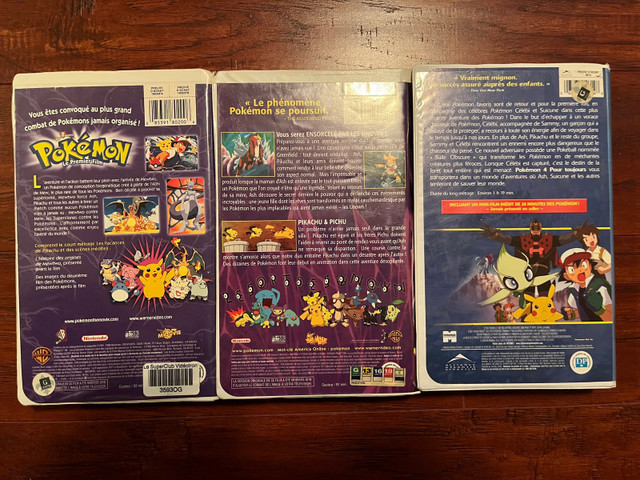 Films pokemon en VHS. Le 1 -3 et 4. En parfait état  dans Jouets et jeux  à Longueuil/Rive Sud - Image 2