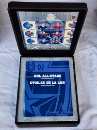 NHL ALL-STARS - COMMEMORATIVE STAMPS AND MEDALLIONS SET - 2002