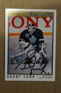 Grant Fuhr Toronto Maple Leafs Signed Hockey Card
