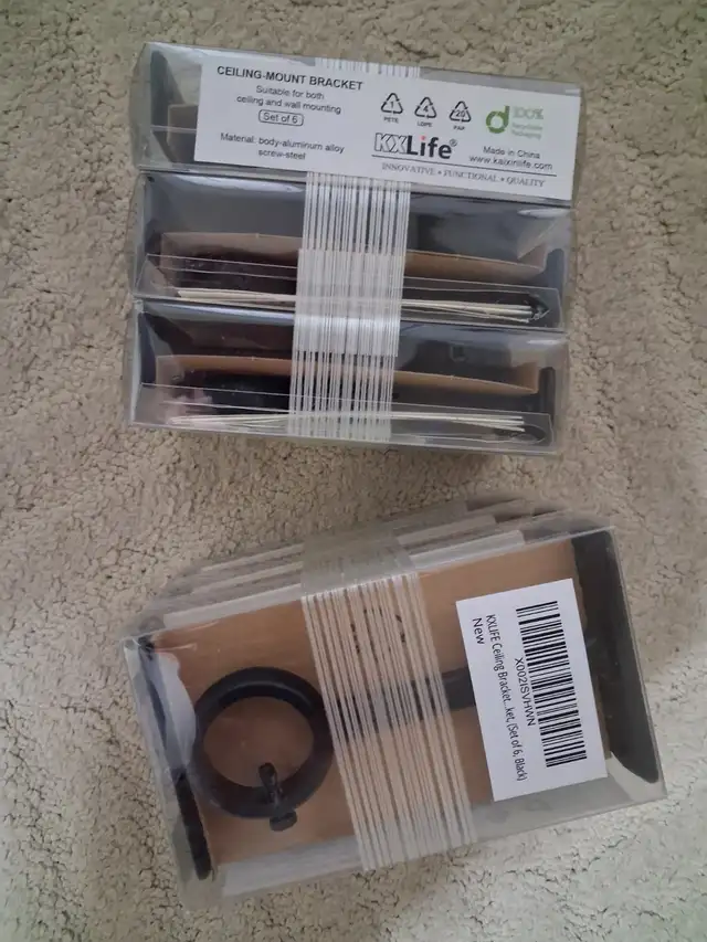 Ceiling Curtain Rod Brackets (Black)
