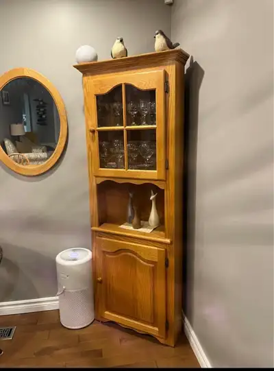 solid oak corner cabinet, View more