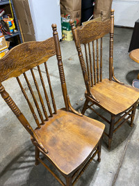 Solid Wood Spindle Back Dining Chairs