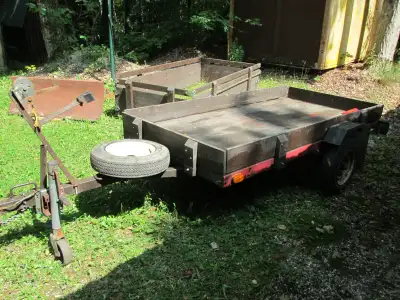 BOX UTILITY TRAILER. In excellent condition. I've always kept it inside. Box is 4 ft. by 8 ft. It ca...