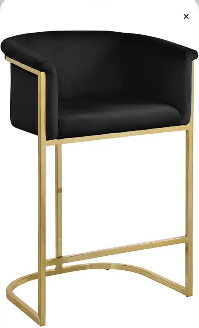 Wayfair Hani Black Velvet Stools with gold, View more
