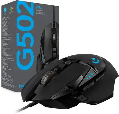 $60, Logitech G502 Hero wired gaming mouse, View more