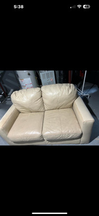 Leather love seater couch