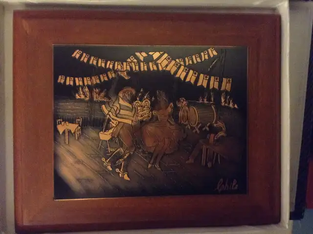 Copper Art in Wood Frame in Arts & Collectibles in Vancouver - Image 6