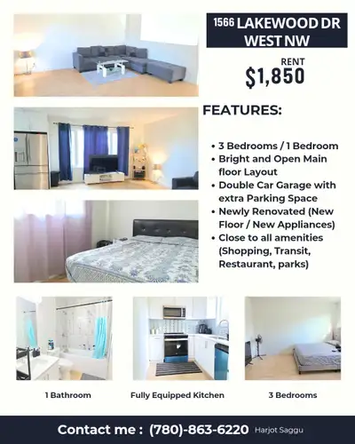 3 bedrooms for rent… ASAP