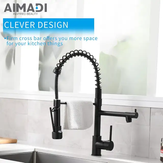 NEW- Modern Matte Black  Dual Faucet, Kitchen Faucet in Kitchen & Dining Wares in Calgary - Image 6