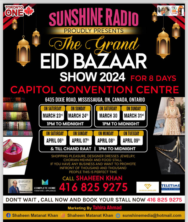 Largest Eid Bazaar mississauga is happening today @ CAPITOL con in Events in Mississauga / Peel Region