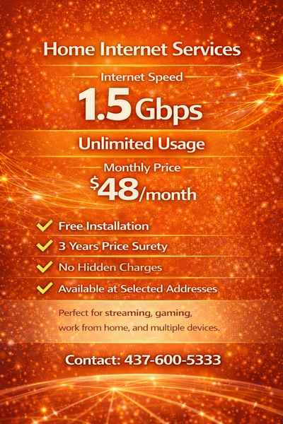 $48 Cheap Internet Plan – 1.5 Gbps Home Internet, View more