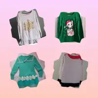 Girl's Holiday Outfit - Top & Sweater