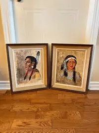 15$ chaque/each peinture premières nations rétro native painting