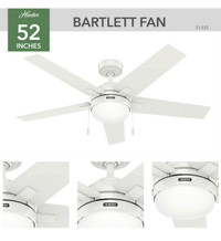 Hunter Modern Ceiling Fan White 52” - brand new in box