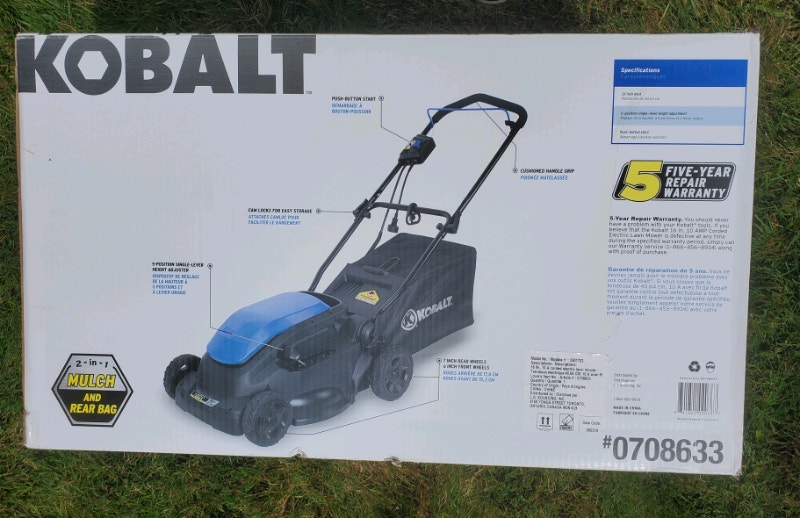 New in Box Kobalt 10 amp corded lawn mower Lawnmowers & Leaf