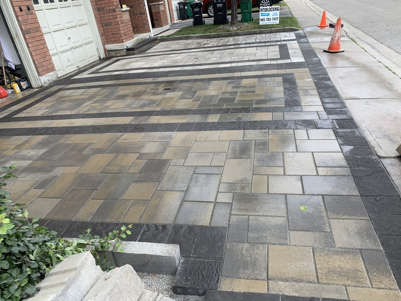 Interlocking driveways patios front entrance sod Interlock, Paving