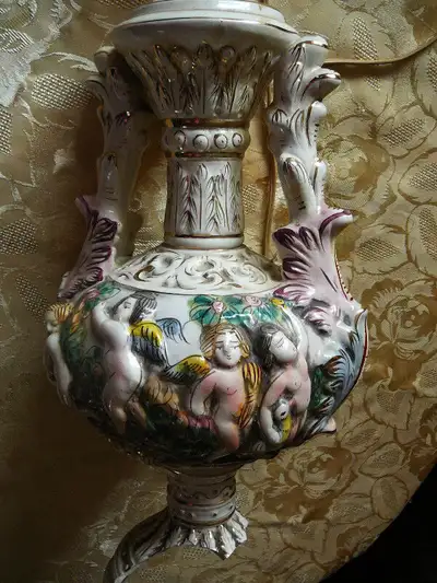 Superbe lampe DE COLLECTION Capo di Monte SIGNÉE vintage/1950 it, View more