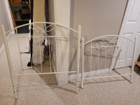 Twin metal headboard/footboard with box spring and bed frame