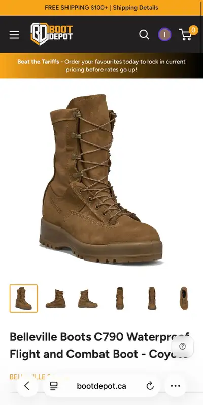 Belleville Boots C790 Waterproof Flight and Combat Boot - Coyote, View more