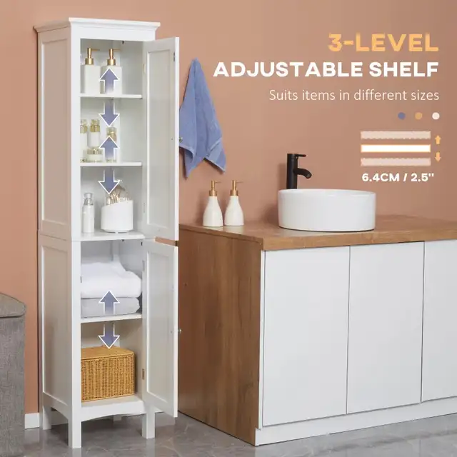 15" x 13" x 63" Tall Bathroom Cabinet, Freestanding Storage Orga in Storage & Organization in Markham / York Region - Image 6