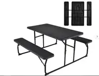 Foldable Picnic Table Bench Set