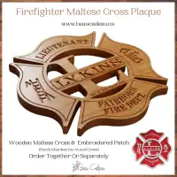 Maltese Cross, Firefighter Plaque, Firefighter Patch, Fireman