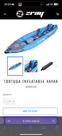 Inflatable kayak - 2 person Zray new